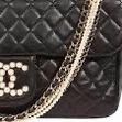 Chanel CC Pearls Strap Bag Black Purse Stunning New