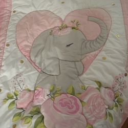 Baby girl Elephant Cute Crib blanket
