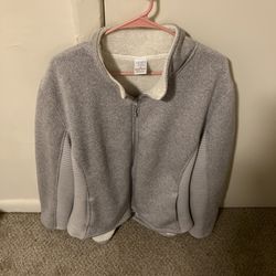 Time & Tru Women's Beige Long Sleeve Fleece Lined Zip-up Sweater 3X(24w-25w)