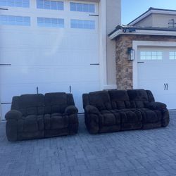 Sofa & Loveseat With Electric Recliners