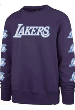 47 Brand Los Angeles Lakers Purple Crewneck Sweatshirt Mens Large City Edition