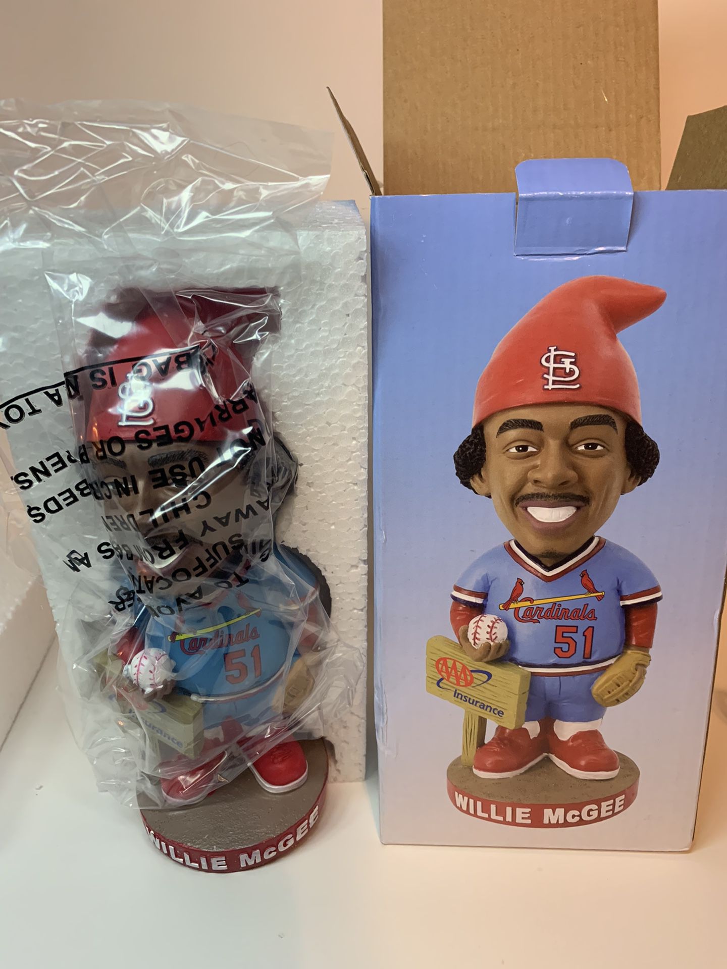 St Louis Cardinals Willie Mcgee Bobblehead Gnome New