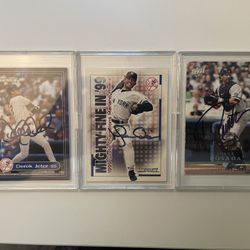 Autographed Yankees Cards (Jeter, Rivera, Posada)