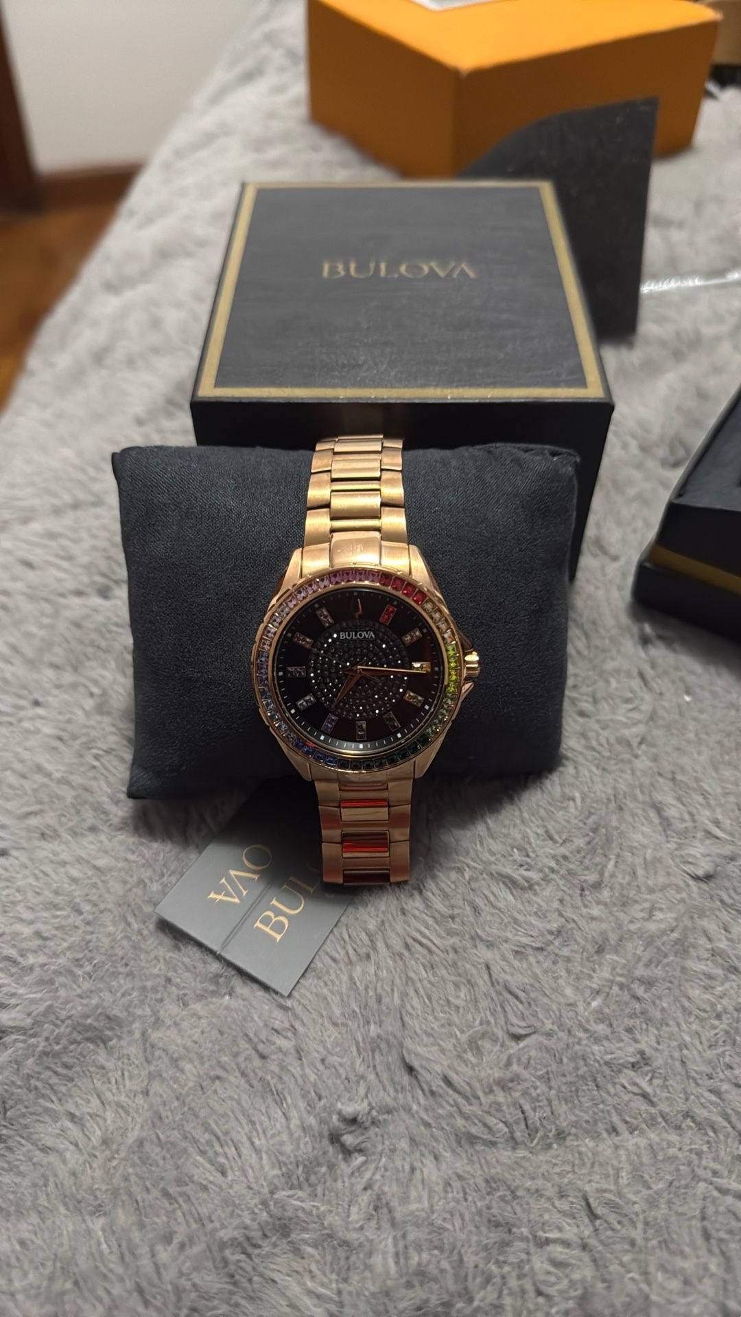 Brand New Bulova Watch With Ruby Bezel