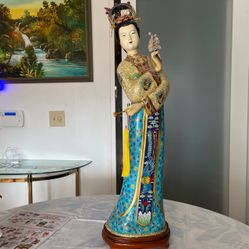 Vintage Chinese Cloisonné Statue 
