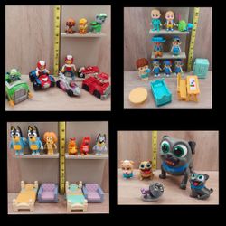 Bluey, Cocomelon,  Paw Patrol,  Puppy Dog Pals Lots 