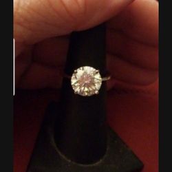 ❤SILVER GENUINE 3 CT LT CHAMPAGNE MOISSANITE SOLITAIRE RING SIZE 6