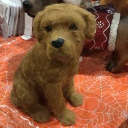 Realistic Golden Retriever Small Fake Dog 9 1/2 Inch Tall 