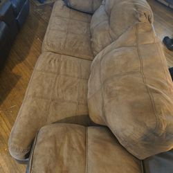 Chocolate Color Sofa And Oversize Chair 