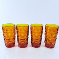 Amber Glass Tumbler Set of 4