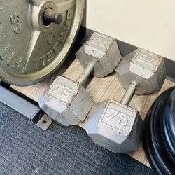 75lbs Hex Dumbbells - Workout - Gym Equipment