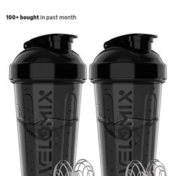 NEW VELOMIX 2 PACK 20oz PROTEIN SHAKER BOTTLE