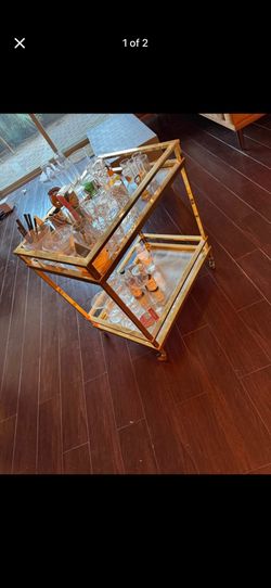 Mid-Century Modern Bar Cart Gold/brass In Excellent Condition
