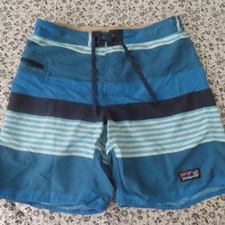 Men's patagonia Printed Wavefarer striped Board Shorts sz 34