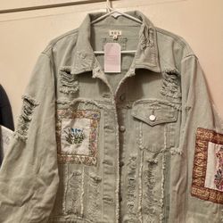 POL Distressed  Denim Jacket Size M