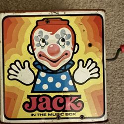 Vintage tin clown Jack in the Box Mattel 1971 Working Condition