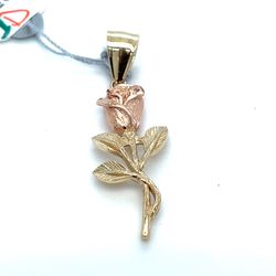 14Kt Two Tone Gold Rose Pendant 2.50g 203521