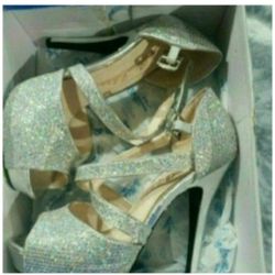 Sparkle Gliter Silver Multicolor Heels 