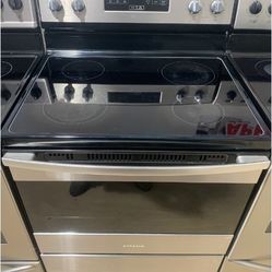 Amana glasstop stainless steel stove