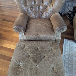 Leather Chair And Ottoman