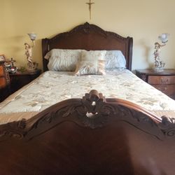 Moving Sale- 4 Pieces Mahogany Wood Bedroom Set