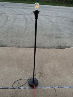 Dark Bronze Torchiere Floor Lamp (Works Great - Missing Top Shade)