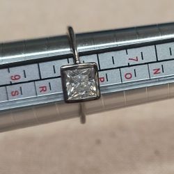 Moissanite Princess Cute Ring Sterling Silver Size 8 