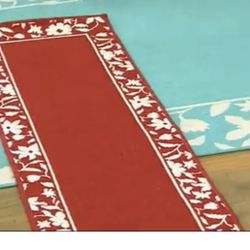 Veranda Living Blooming Garden Border Red Runner Rug
