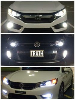 2 pcs LED Car Headlights, Fogs, & Daytime (White 6500k, 8000 Lumens) *6 Months Warranty*