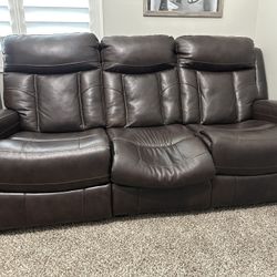 Leather Recliner Couch 