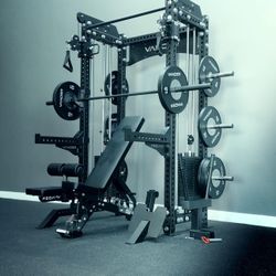 NEW SQUAT RACK WITH 400LBS OF WEIGHT STACK LAT PULL DOWN - FREE DELIVERY 