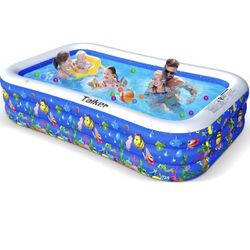 New-Inflatable Swimming Pools, Kiddie Pools, Family Lounge Pools, Large Family Swimming Pool for Kids, Adults, Babies, Toddlers, Outdoor, Garden, Back
