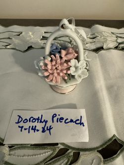 Vintage Small Basket Of Flowers