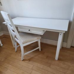 Pottery Barn Desk + Solid Wood Chair