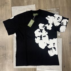 Denim Tear Cotton Floral Logo Tee Size L