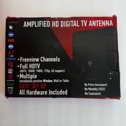 Amplified HD Digital TV Antenna Long 200 Miles Range - Support 4K 1080p Fire tv Stick and All TV's - Indoor Smart Switch Amplifier Signal Booster - 18
