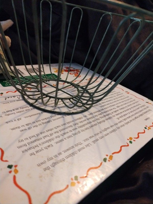Wire Basket Spring Green Metal 