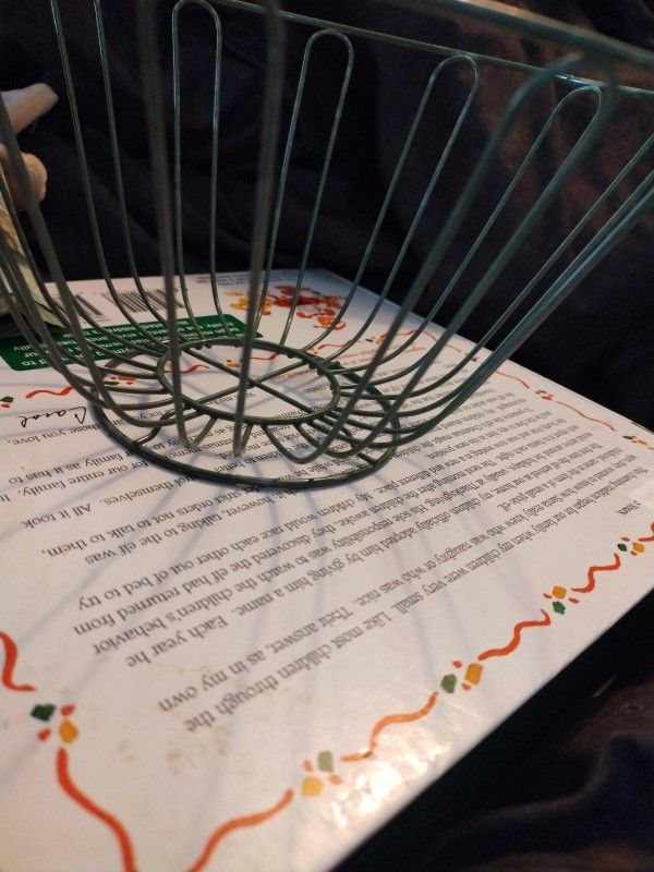 Wire Basket Spring Green Metal