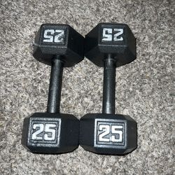 1 Set 25 Pound Dumbbells 