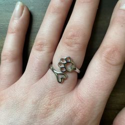 Paw And Heart Ring