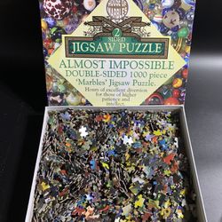 1000 Piece 2 Sided Almost Impossible Double Sided Marble Jigsaw Puzzle 29.5”x19.5”   Enhance your puzzle-solving skills with this challenging 1000-pie