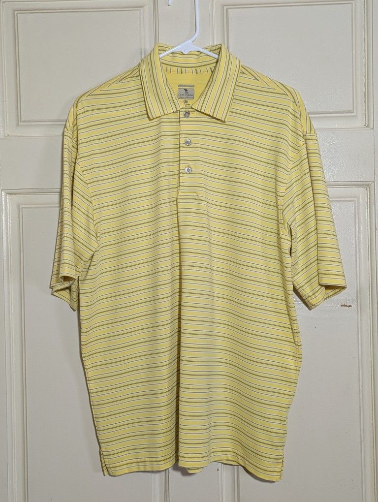Lone Cypress By Pebble Beach Luxury Performance Short Sleeve Golf Shirt Sz Med