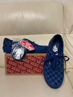 Vans Authentic Mono Check True Blue Canvas Lace-Up Men's US 5.5 /Women’s US 7