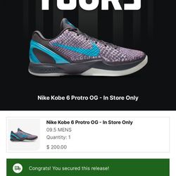 Kobe 6 Protro “Hollywood 3D” Mens Size 9.5
