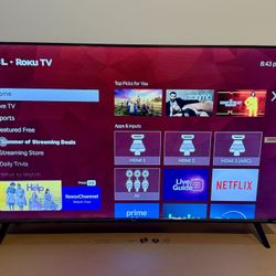 TCL 43” Smart TV With Roku TV