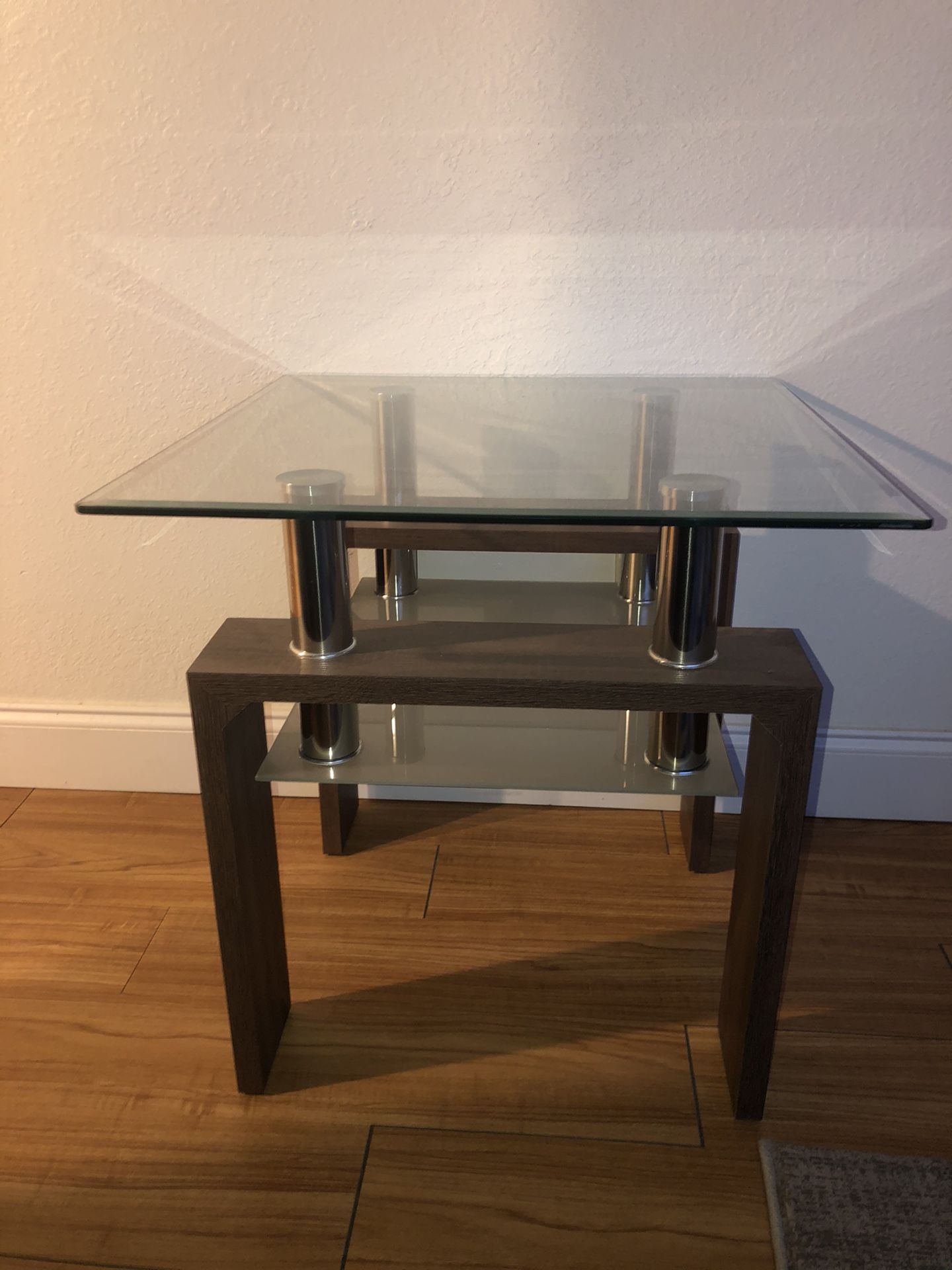 Two Sets or Glass End Tables