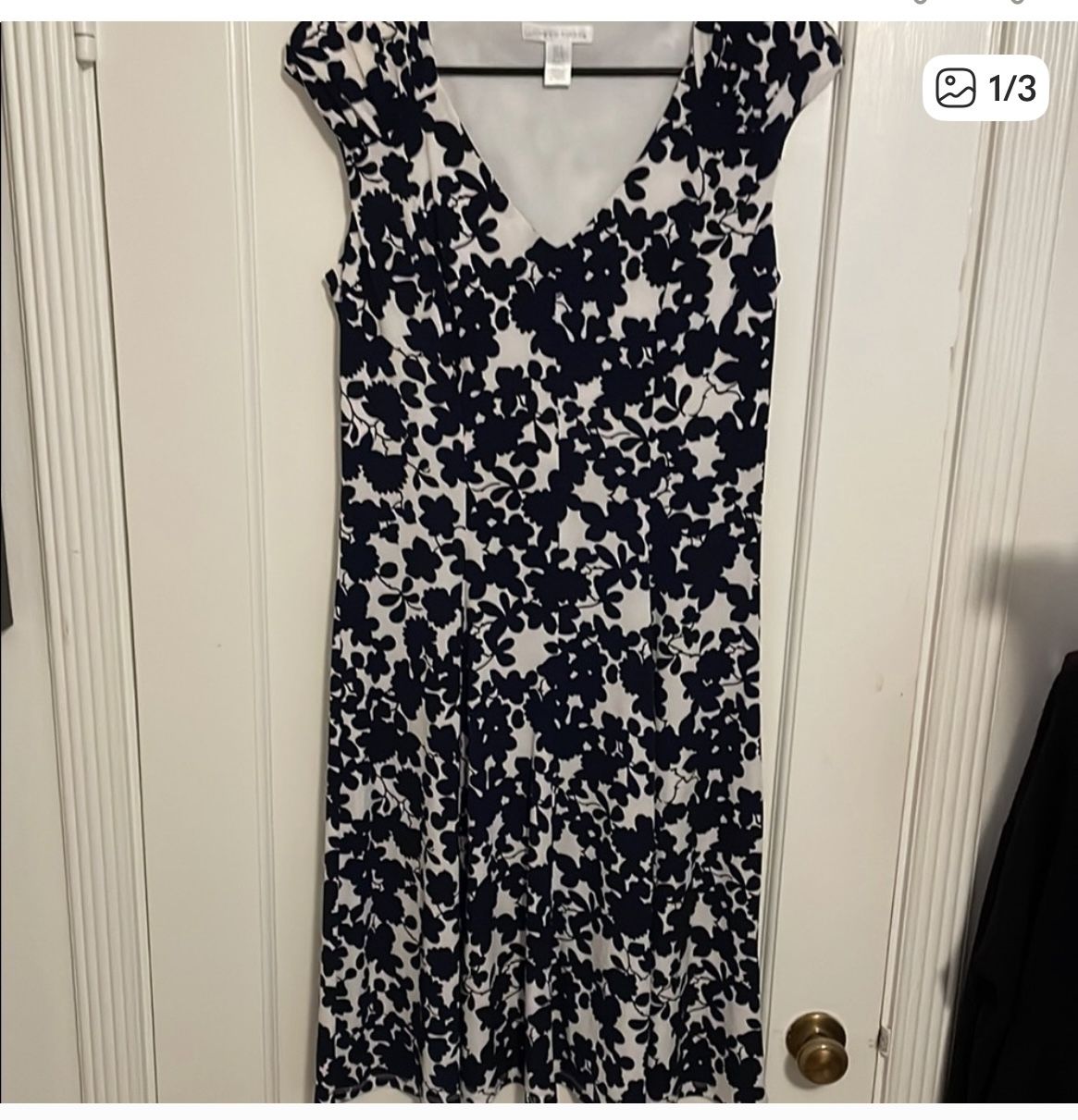 London Times, Black And White Floral Dress… Size 8