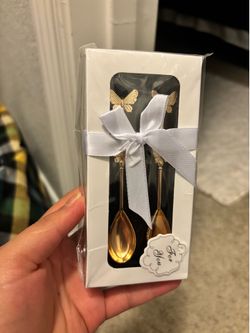 Dessert spoons, teaspoons, set of 2