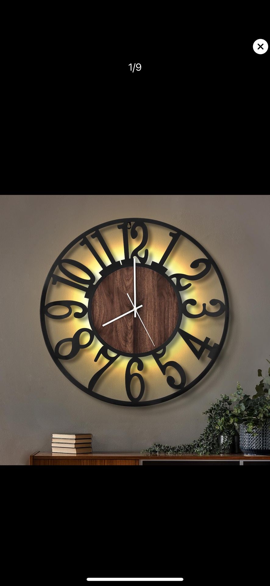 20” Light Up Wall Clock-Farmhouse