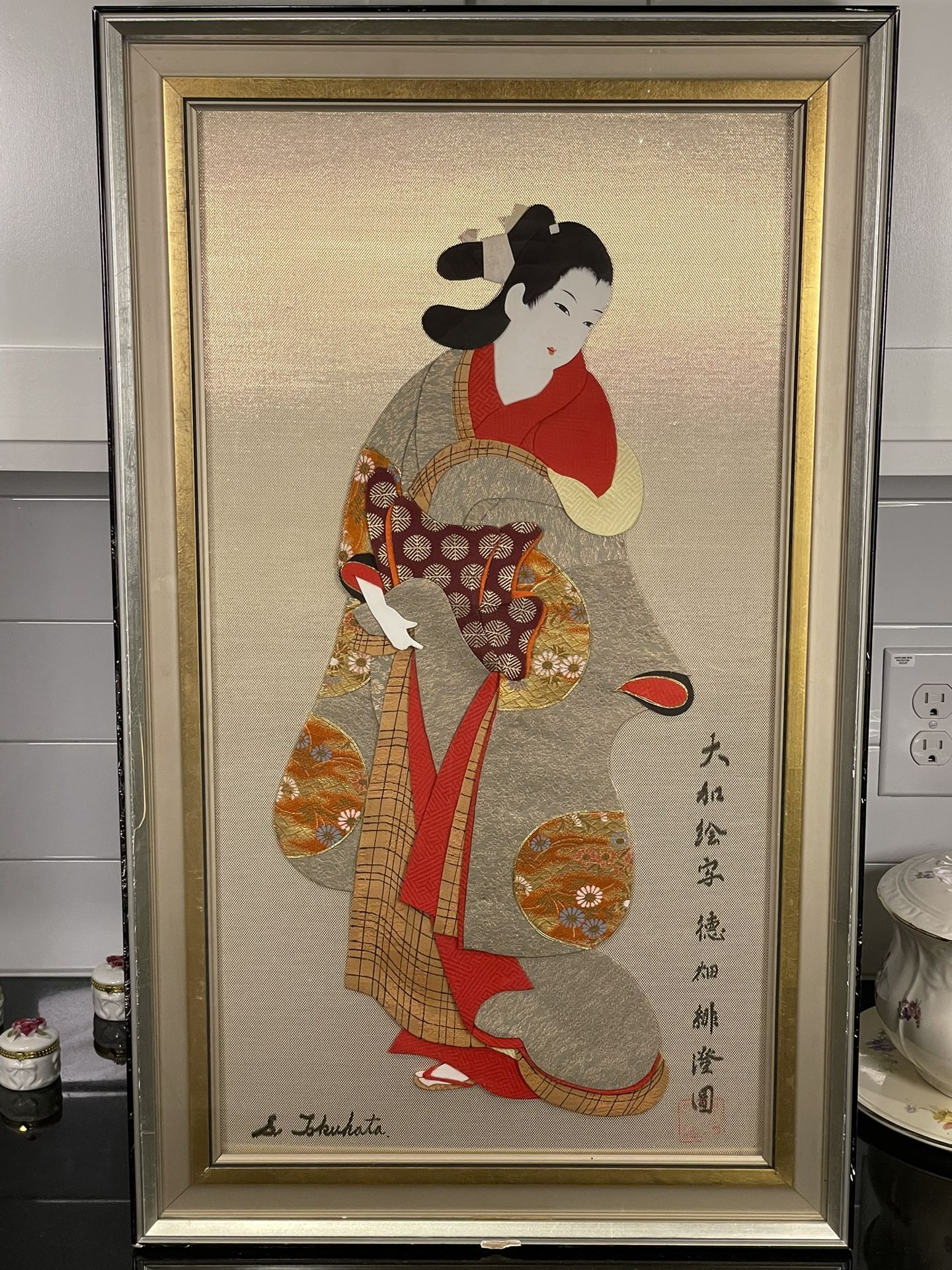 Anime Naruto Haku Framed Textile Japanese Doll 3-dimensional Art Sumiko Tokuhata
